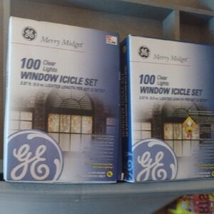 GE Window Icicle Light Set(2) NWT
